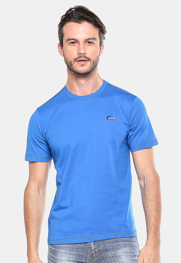  Slim  Fit  Kaos  Casual Biru Cerah Logo LGS